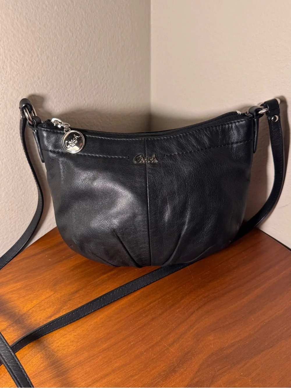 Coach Leather Pleated Swingpack